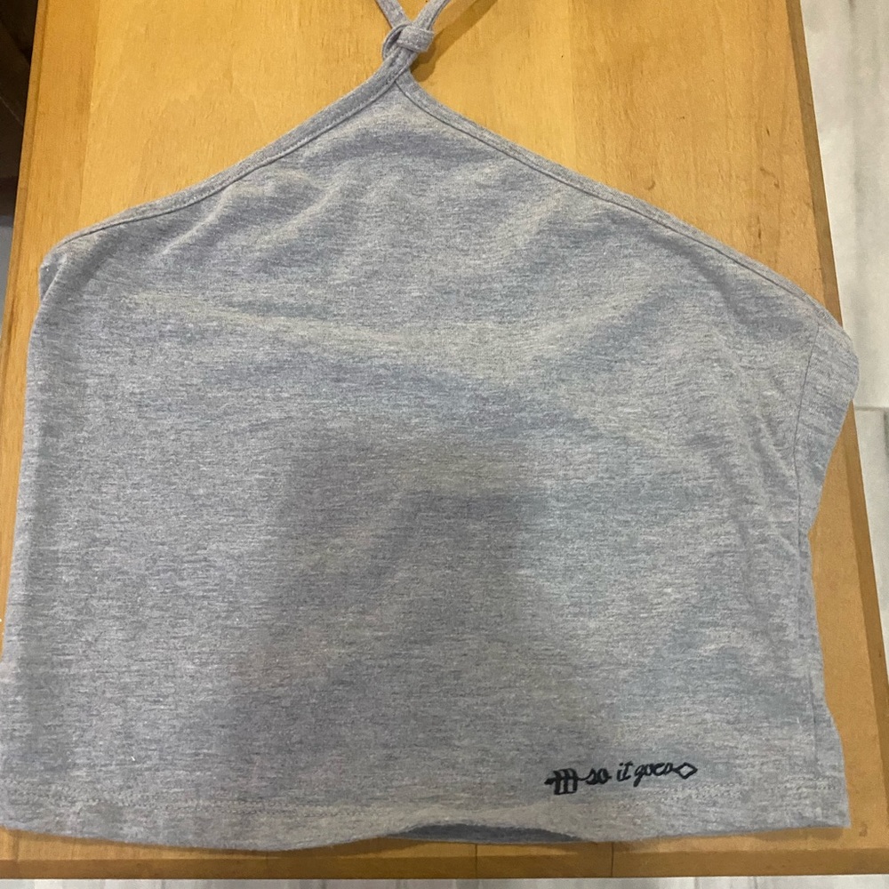 Size small LA Hearts crop tank gray